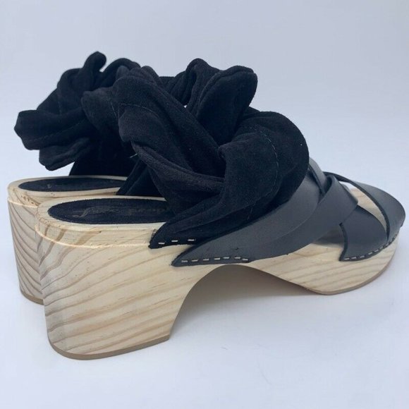 Free People Womens Emmy Wrap Clog Sandals Black - Picture 8 of 12